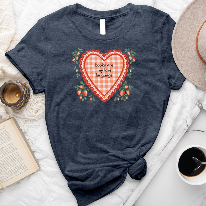 books love language strawberries unisex tee
