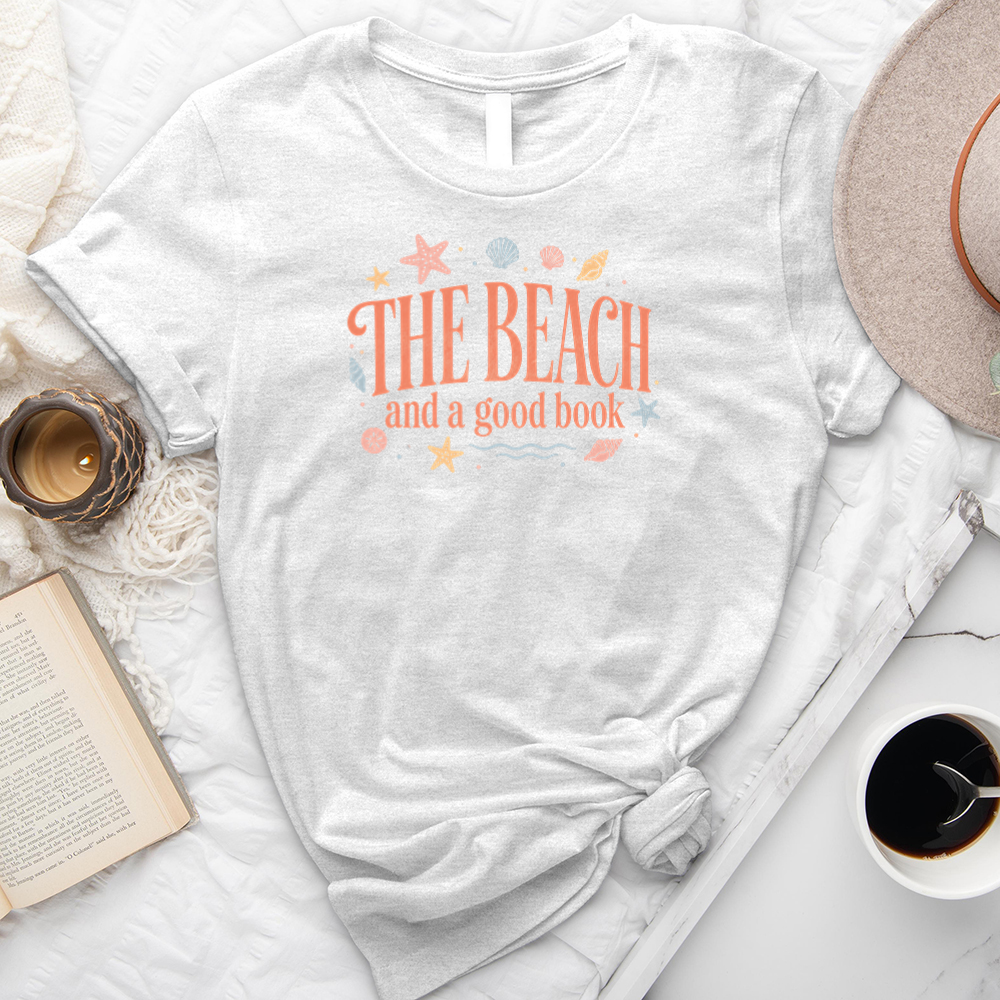 the beach and a good book unisex tee