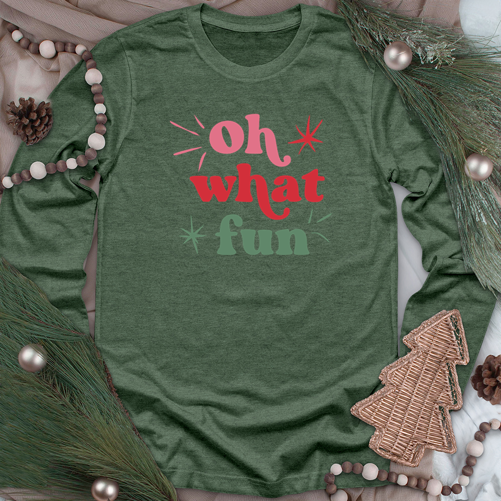 colorful oh what fun long sleeve unisex tee