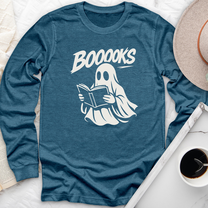 booook loving ghost long sleeve unisex tee