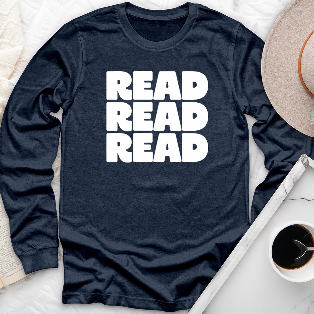 bold read read read long sleeve unisex tee