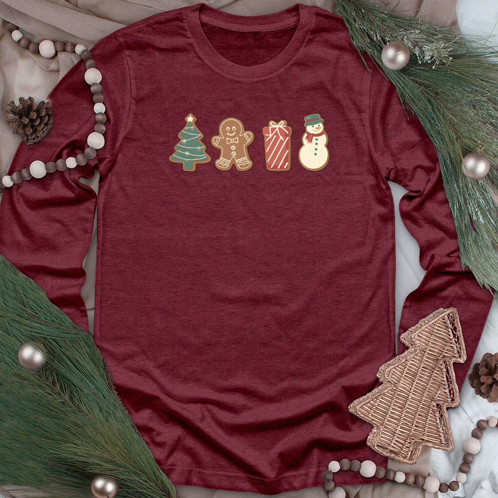 christmas cookies long sleeve unisex tee