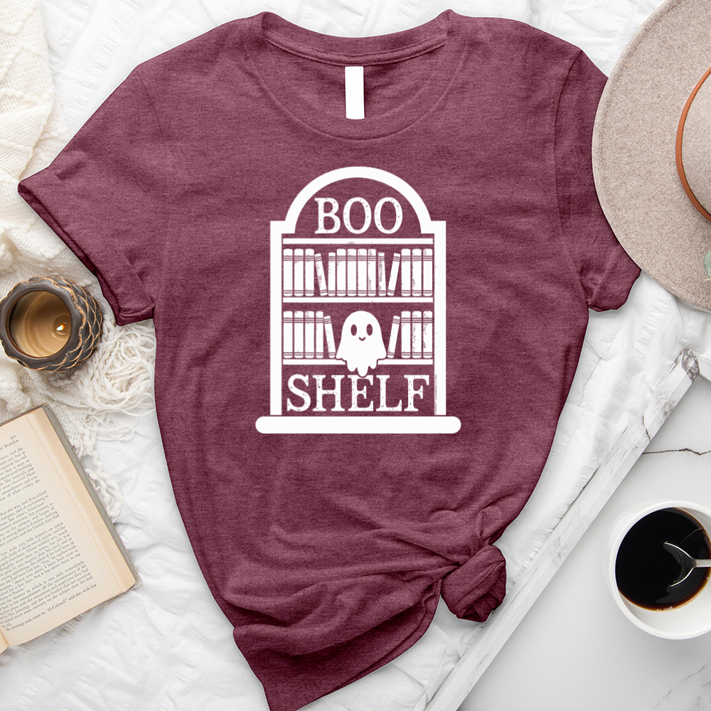 boo shelf sitting ghost unisex tee