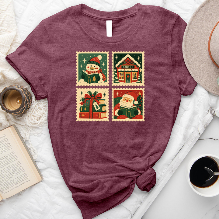 holiday reading stamps unisex tee