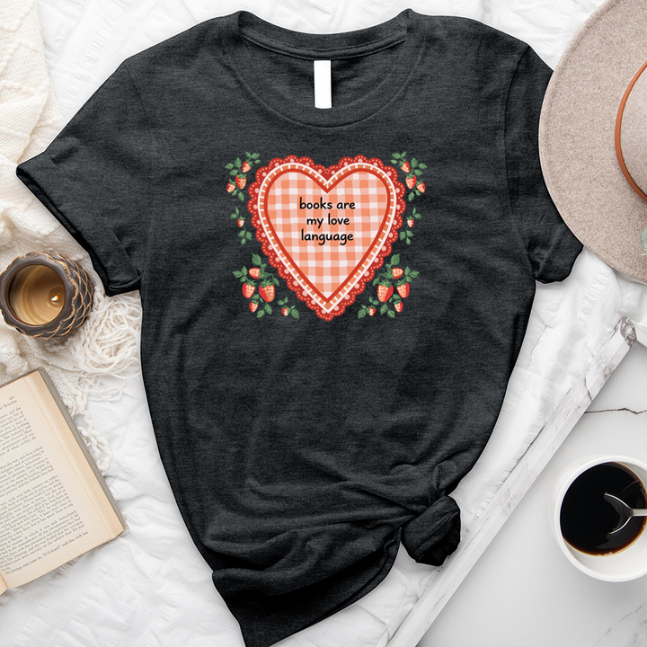 books love language strawberries unisex tee