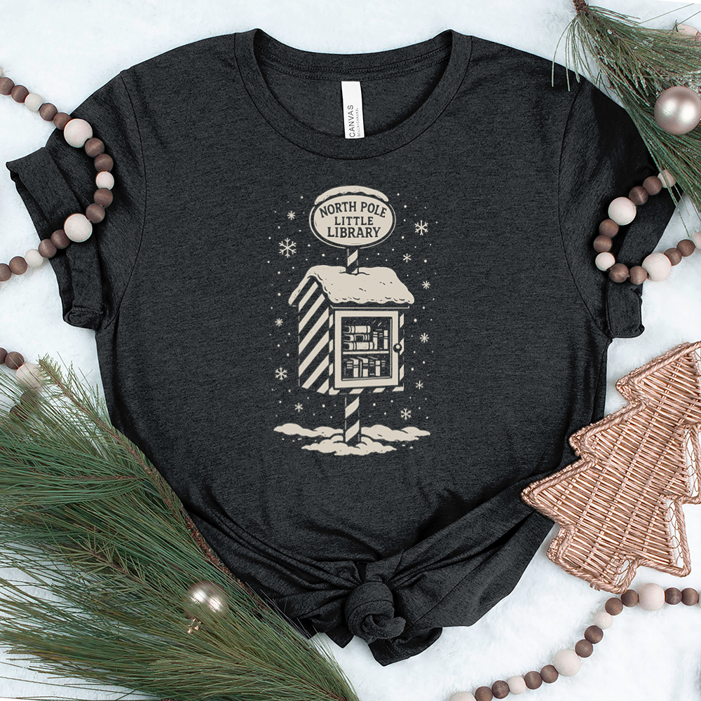 north pole little library unisex tee