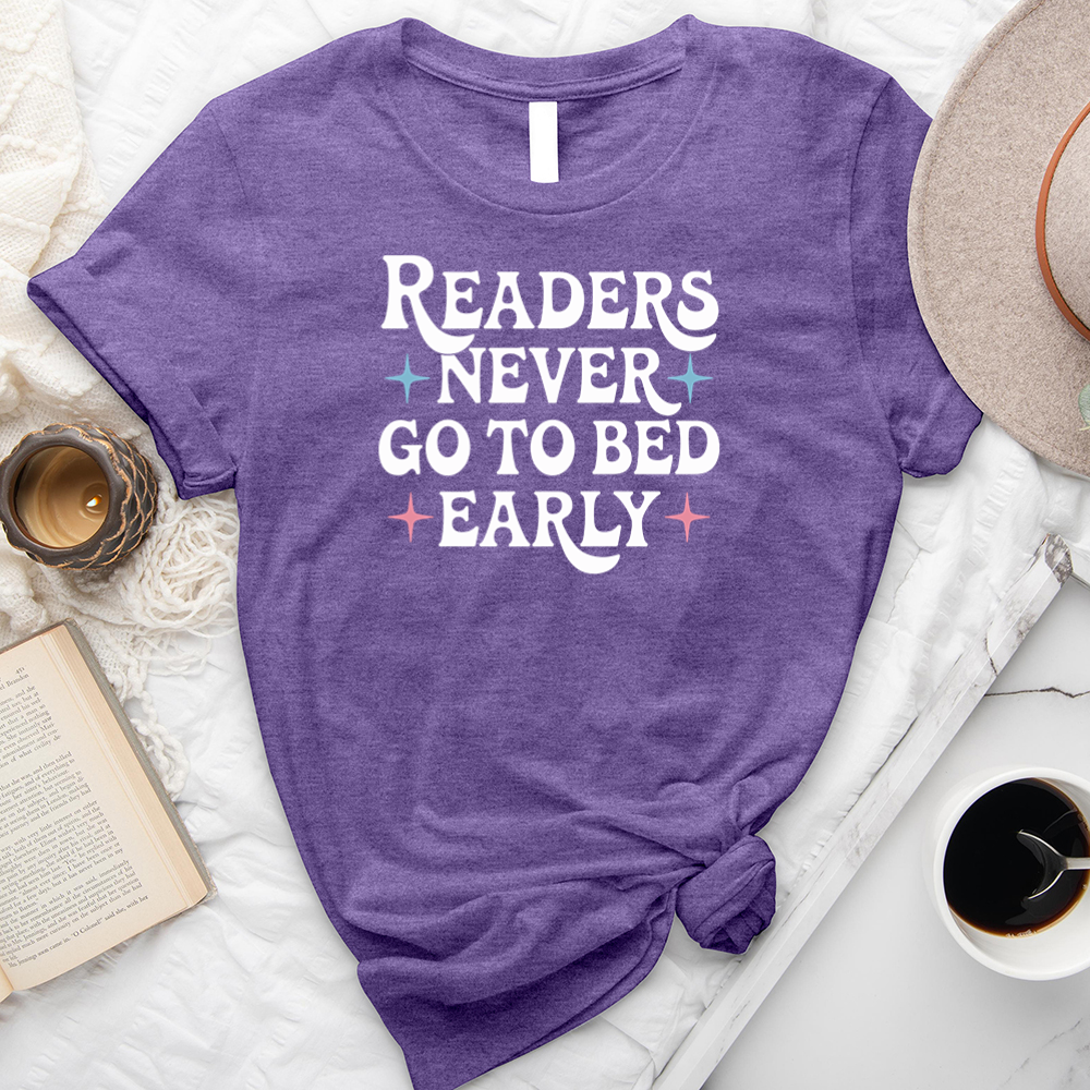 readers never go to bed early unisex tee
