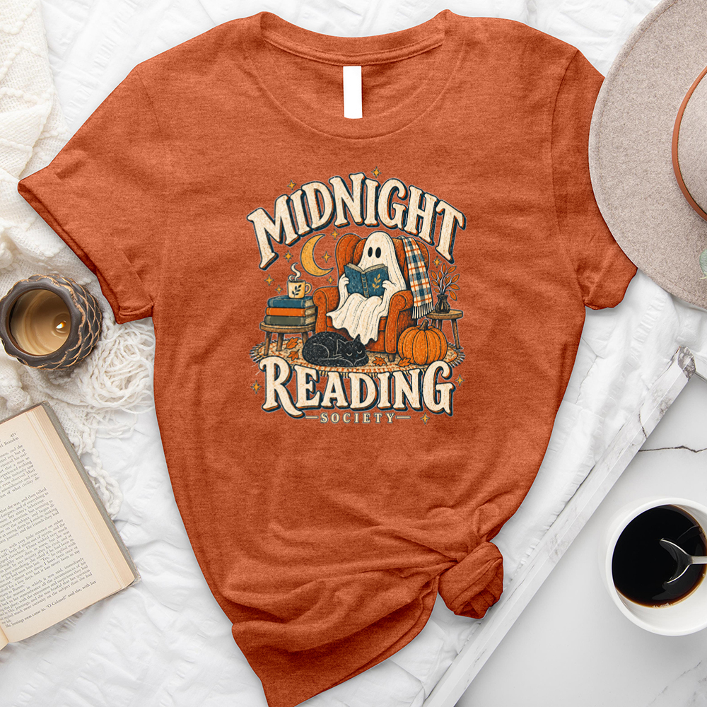 midnight reading society unisex tee