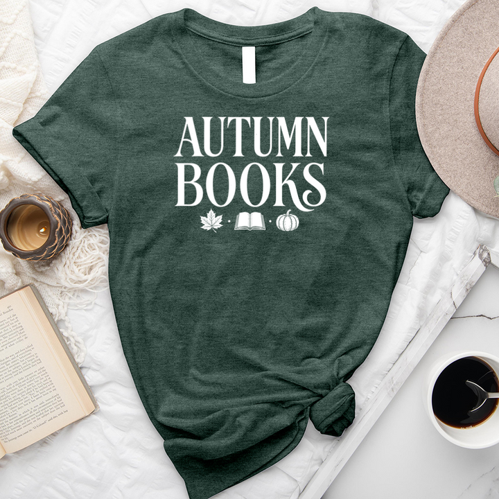 autumn books icons unisex tee