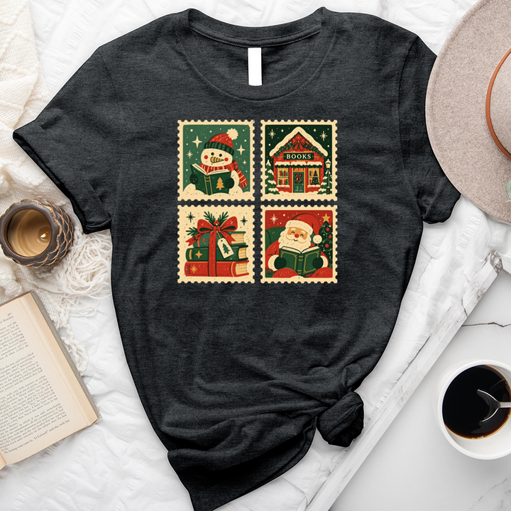 holiday reading stamps unisex tee