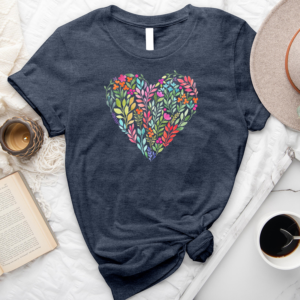 bright flower heart tee