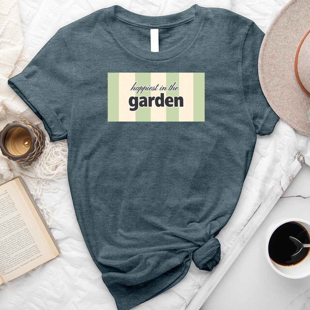 happiest in the garden retro unisex tee