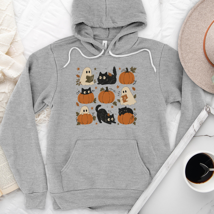 pumpkin cat ghost premium hoodie sweatshirt
