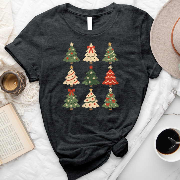nine christmas trees unisex tee