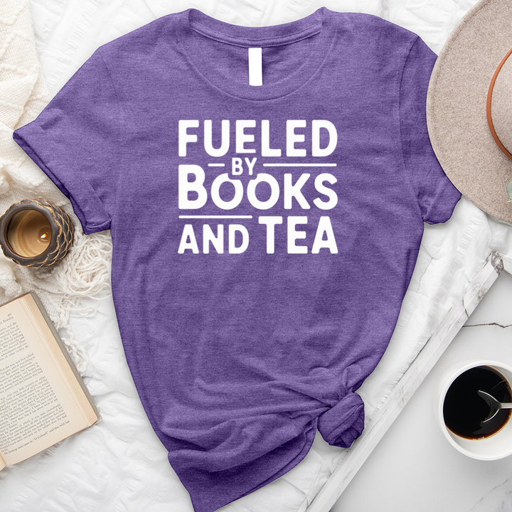 fueled by books and tea unisex tee