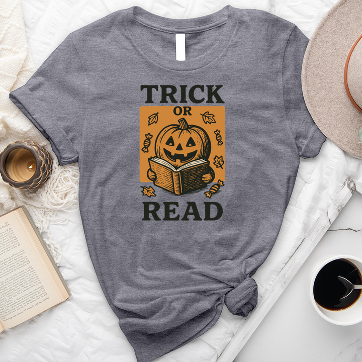 trick or read pumpkin unisex tee