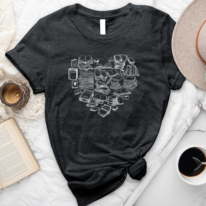 book heart unisex tee