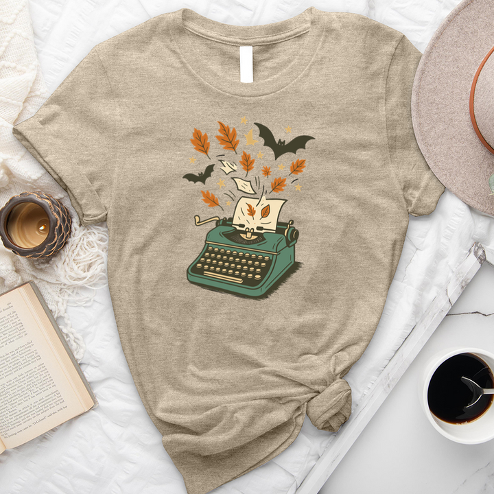 autumn typewriter unisex tee