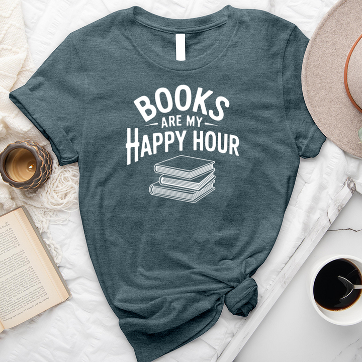 books are my happy hour unisex tee