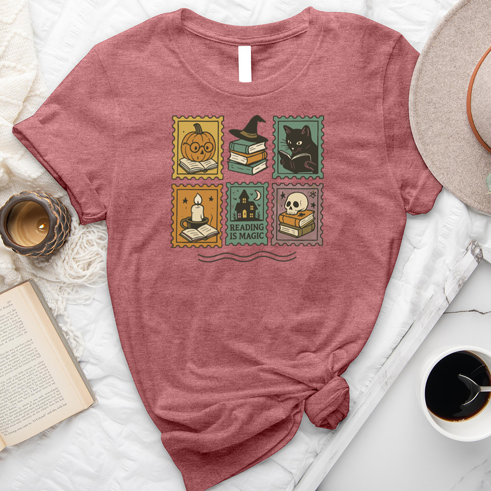 halloween reading stamps unisex tee