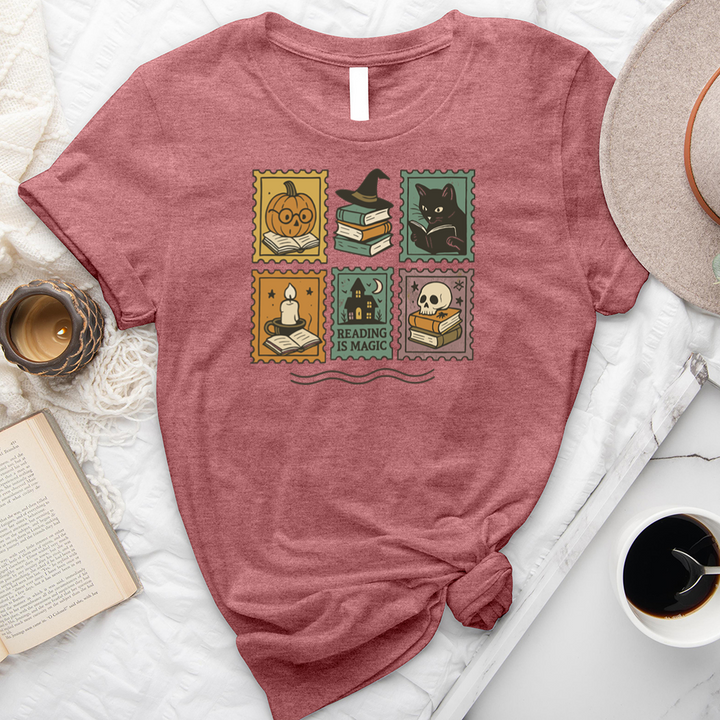 halloween reading stamps unisex tee