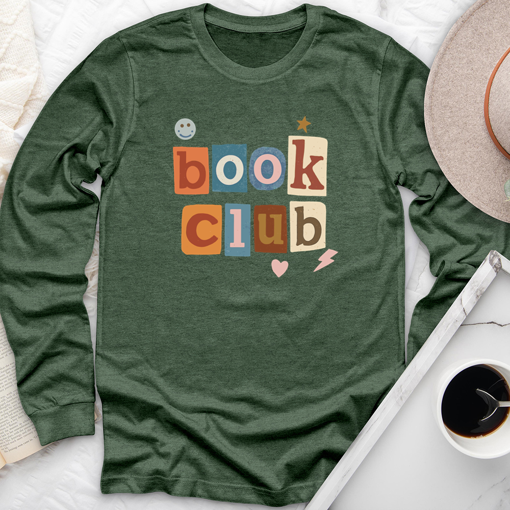 book club collage long sleeve unisex tee
