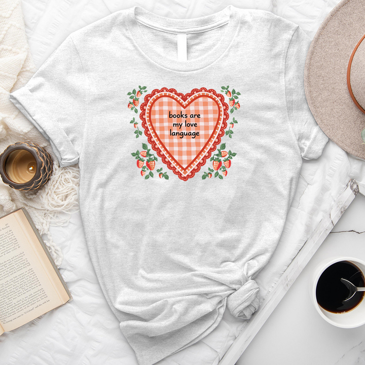 books love language strawberries unisex tee