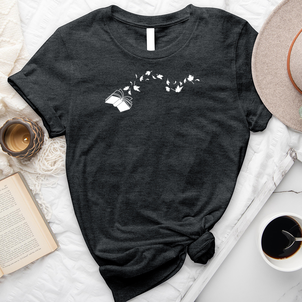 book leaves unisex tee