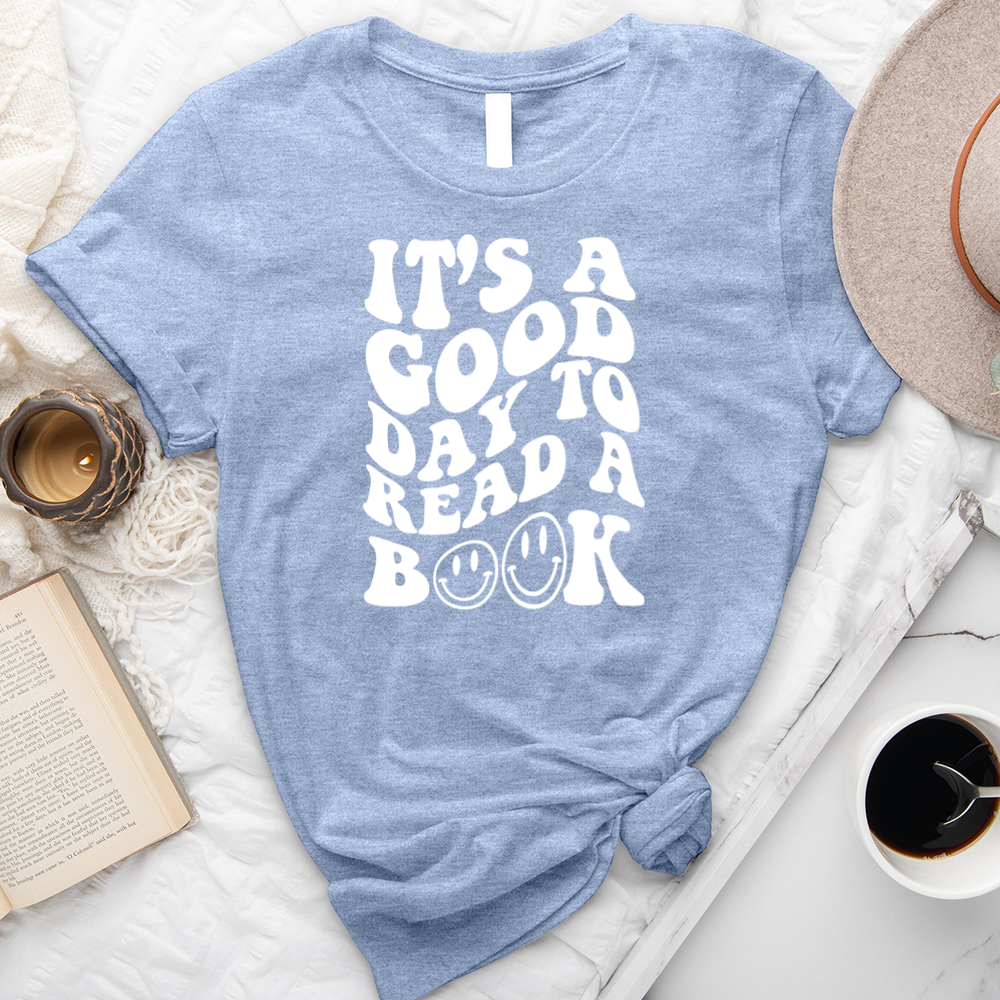 good day to read a book unisex tee
