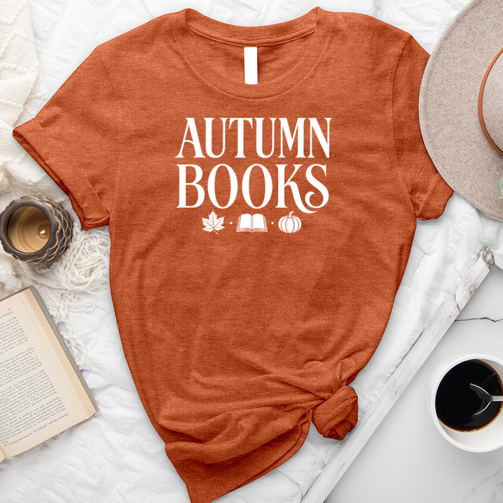 autumn books icons unisex tee
