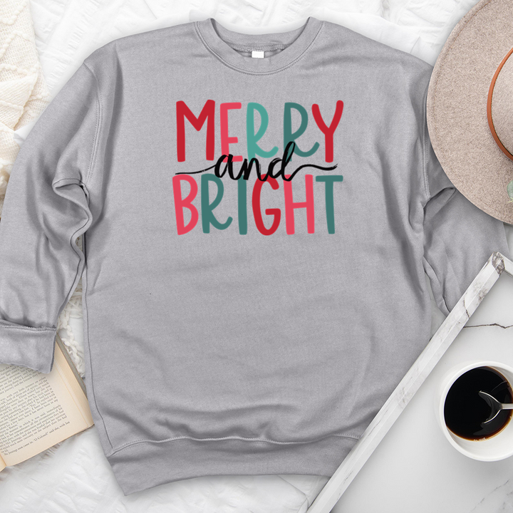 colorful merry and bright premium crewneck sweatshirt