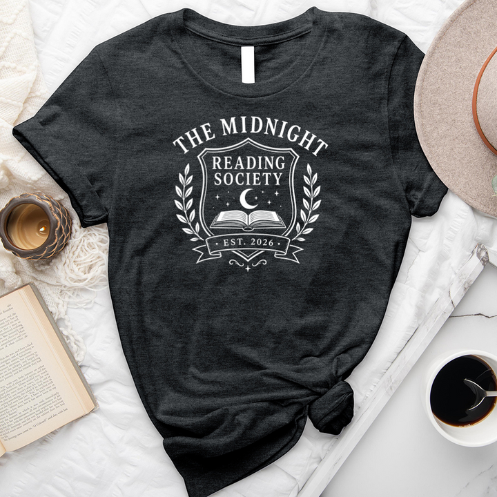 midnight reading society unisex tee