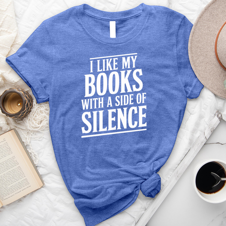 books with a side of silence unisex tee