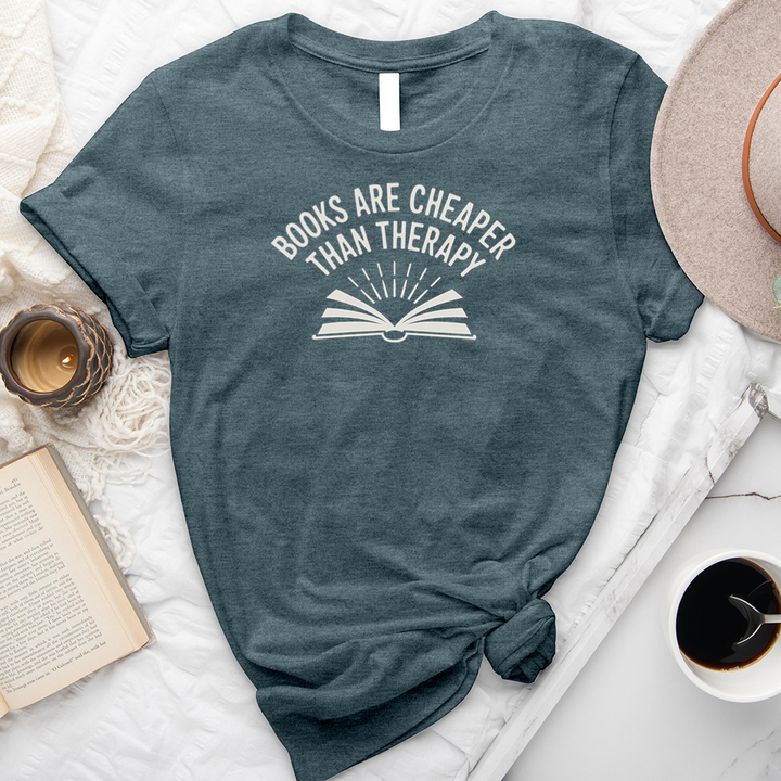 books are cheaper than therapy unisex tee