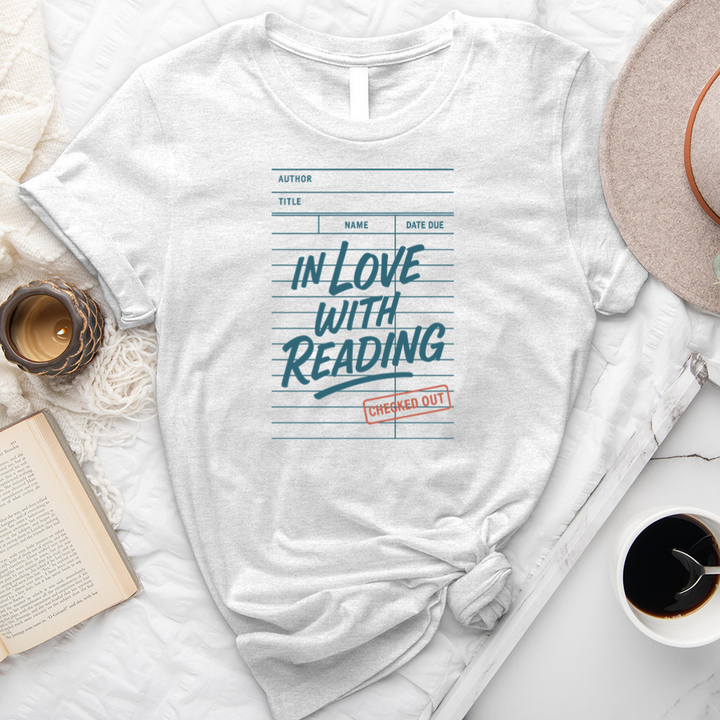 in love with reading card unisex tee