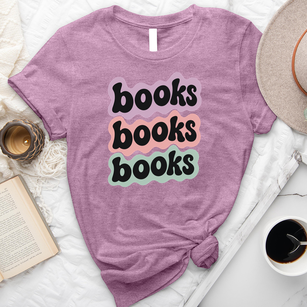 books books books outline unisex tee