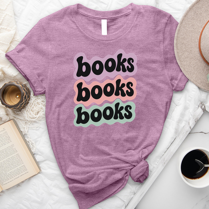 books books books outline unisex tee