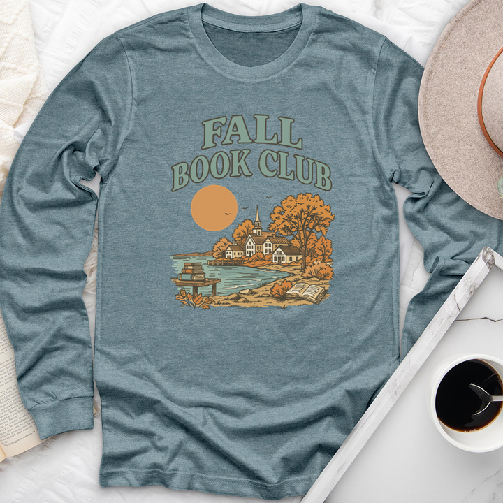 coastal fall book club long sleeve unisex tee