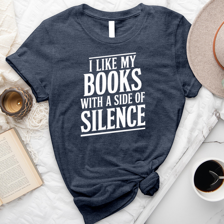 books with a side of silence unisex tee