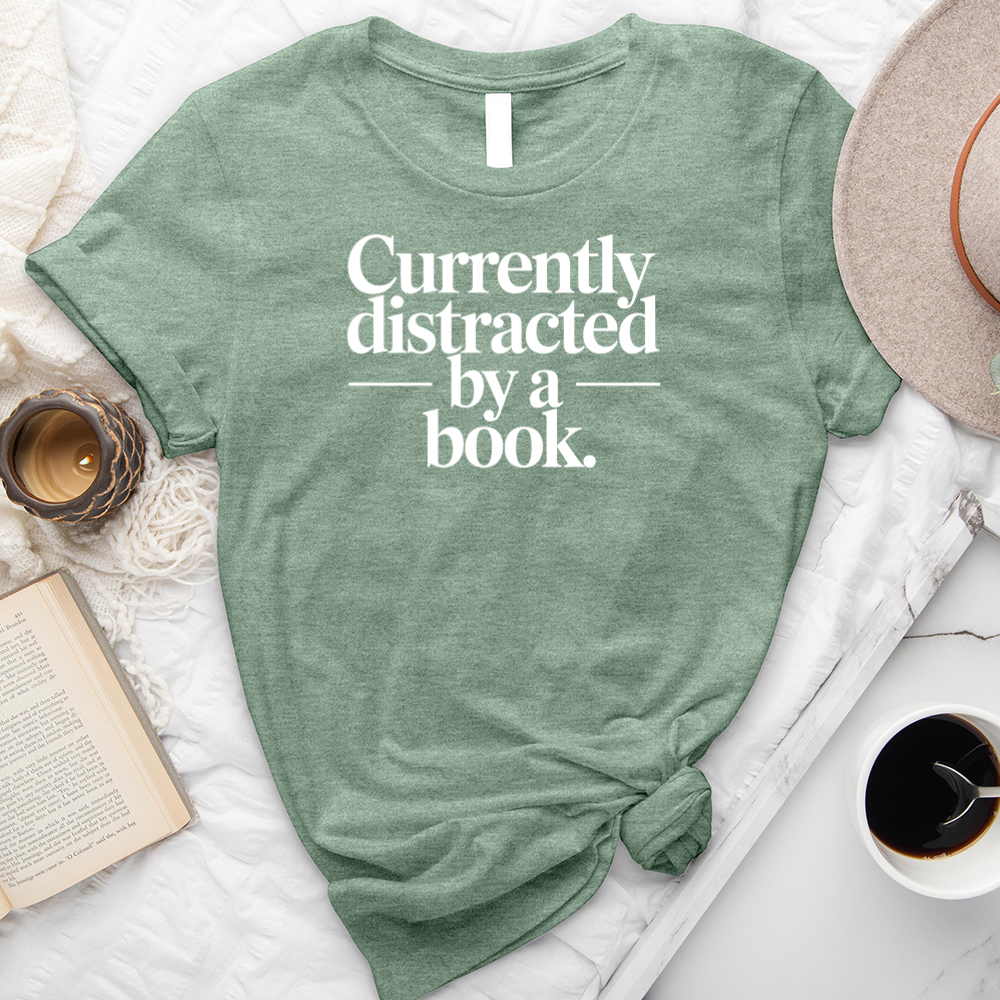 currently distracted by a book unisex tee