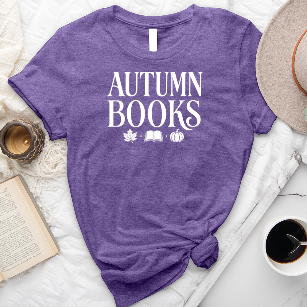 autumn books icons unisex tee