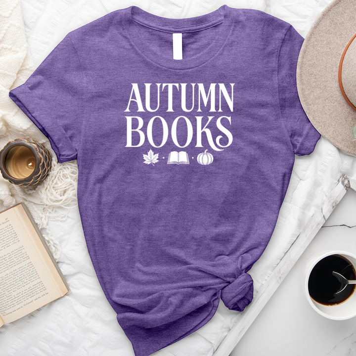 autumn books icons unisex tee