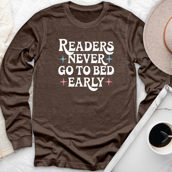 readers never go to bed early long sleeve unisex tee