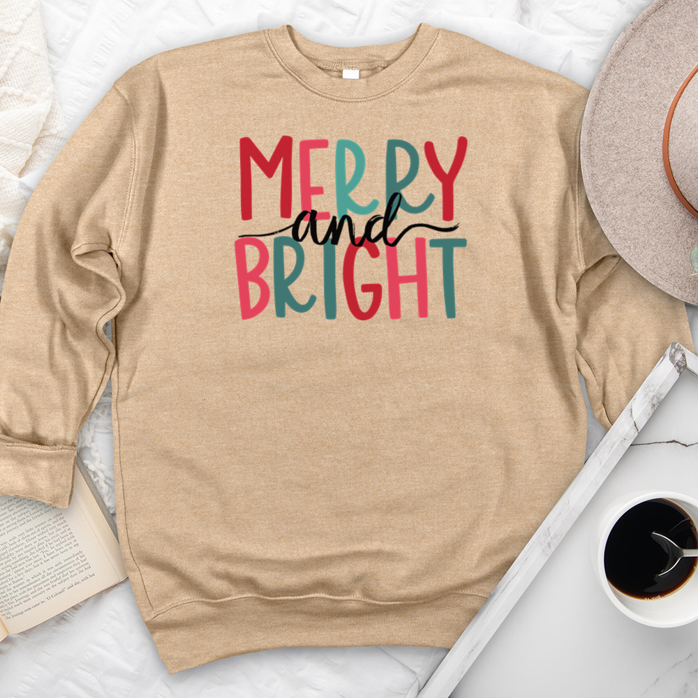 colorful merry and bright premium crewneck sweatshirt