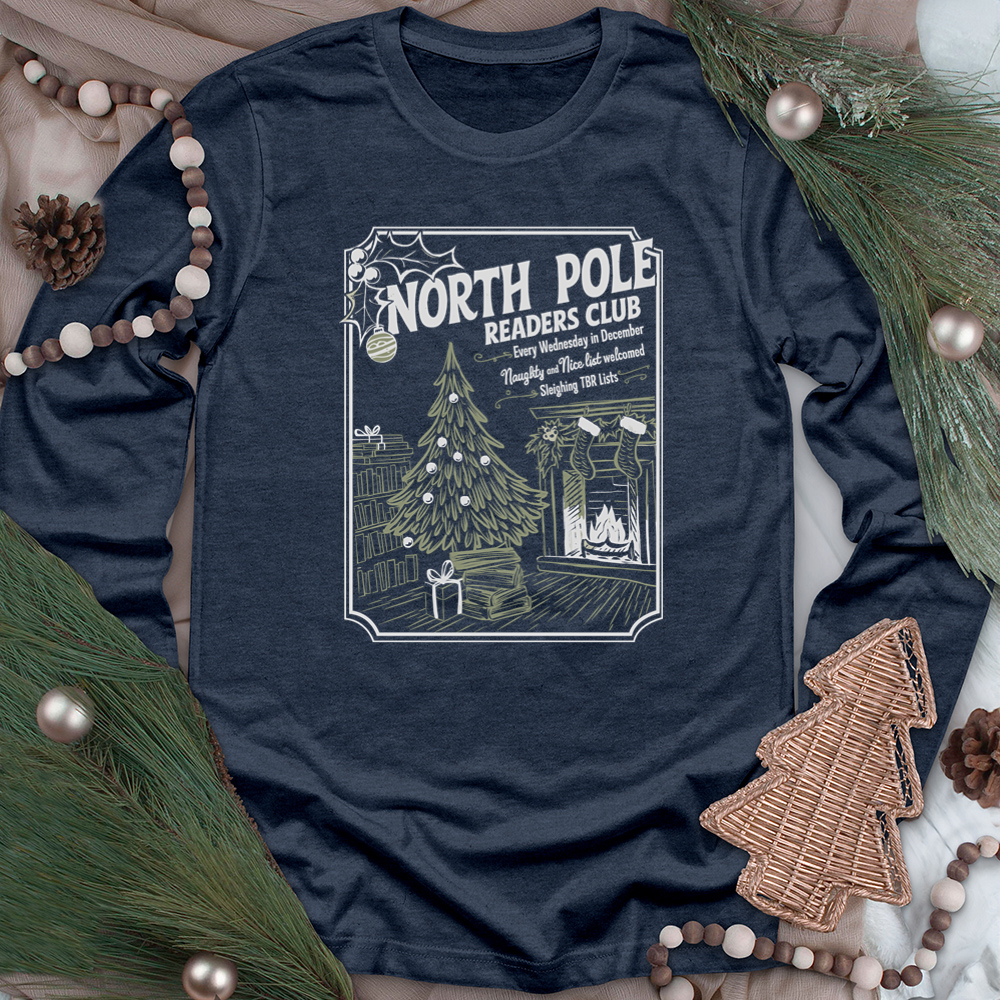 north pole readers club long sleeve unisex tee