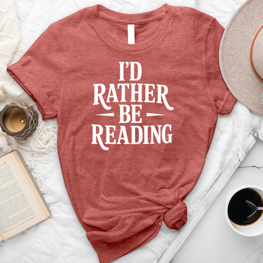 rather be reading text unisex tee