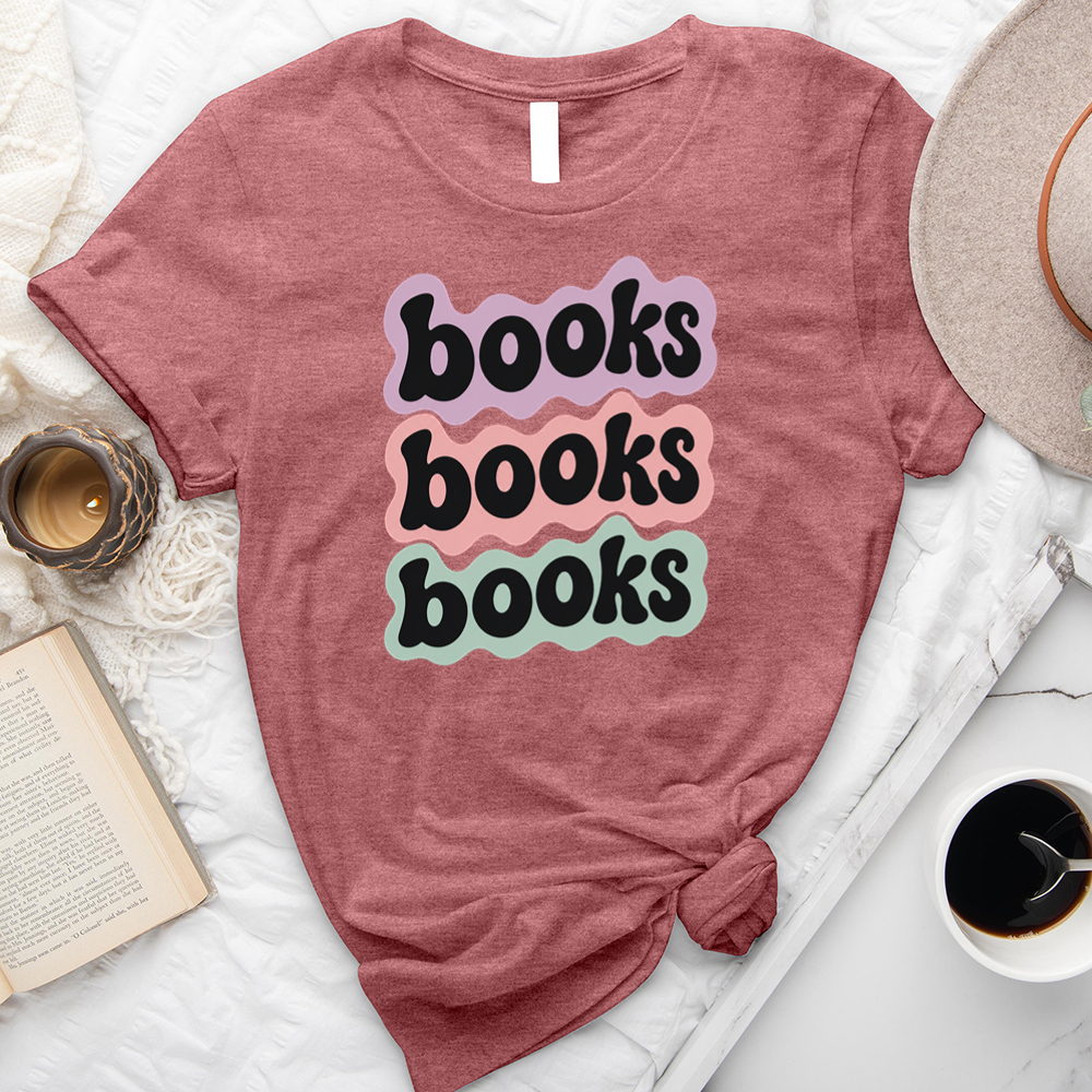 books books books outline unisex tee