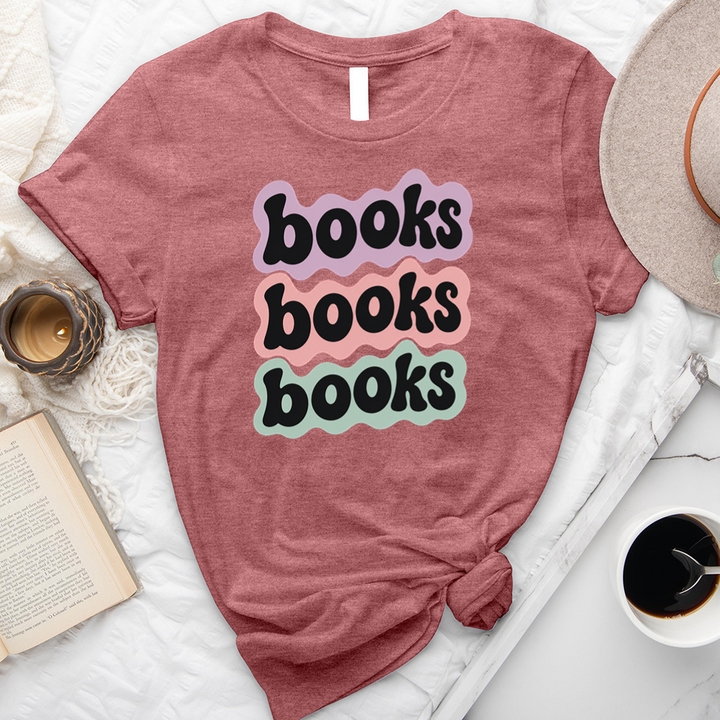 books books books outline unisex tee