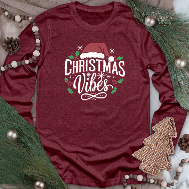 xmas vibes long sleeve unisex tee
