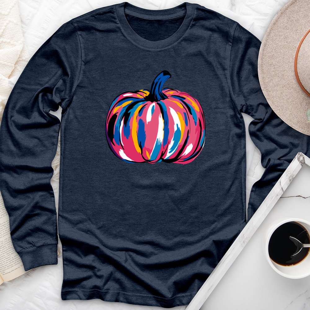 watercolor pumpkin long sleeve unisex tee